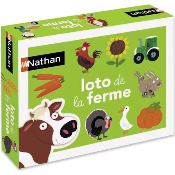 NATHAN - Loto de La Ferme - Pedagogiskt spel för barn från 3 år och uppåt