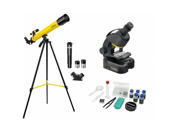 National Geographic Telescope + Microscope Set Lens Telescope Asimuthal Acromatic Extension 50 till 100 x