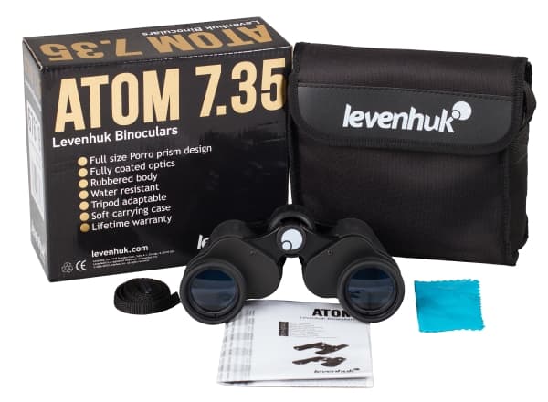 Levenhuk Atom 7x35, BK-7 Porro, 7x, 3,5 cm, Fully Coated (FC), Sort