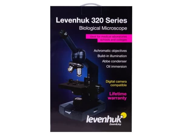Levenhuk 320 BASE, Optisk, Sort, Grå, Metall, 0 - 58 mm, 0 - 25 mm, 1000x