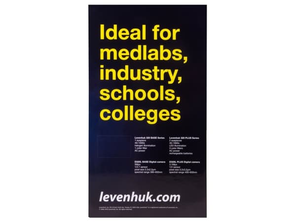 Levenhuk 320 BASE, Optisk, Sort, Grå, Metall, 0 - 58 mm, 0 - 25 mm, 1000x
