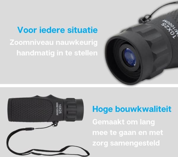 Technaxx Germany Monocular Monocular 10x25 TX-176 - 10x forstørrelse - Inklusiv taske, bærerem og renseklud
