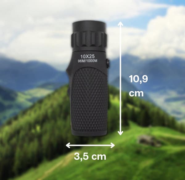 Technaxx Germany Monocular Monocular 10x25 TX-176 - 10x forstørrelse - Inklusiv taske, bærerem og renseklud