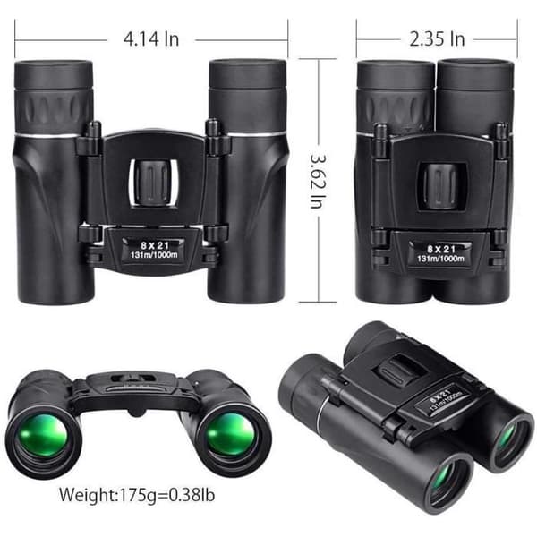 Kompakt zoomkikare 8x21 Lång räckvidd 1000m Vikbar HD Kraftfull miniteleskop BAK4 FMC Optisk Sportcamping
