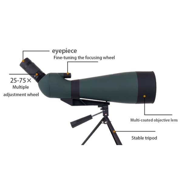 Højtydende Spotting Scope, 25-75x Forstørrelse, 100mm Objektiv Linse