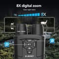 Miniatyrbild 3 av 6: Svbony SA206 Nattkikare, 8X Digital Zoom, 3" HD Hög Infrared Video 4K och 36MP Bild, 5000mAh med 32 GB TF-kort