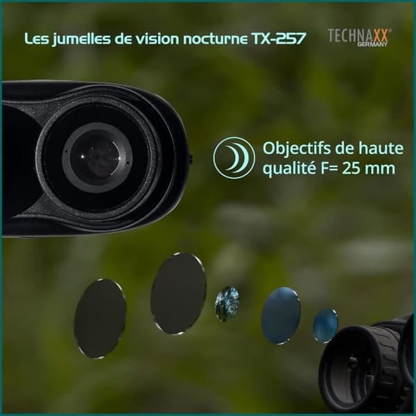 Nattvisionsglasögon Technaxx TX-257 FullHD 1080p, 40MP foton, 4X optisk förstoring, 8X digital zoom och belysning.