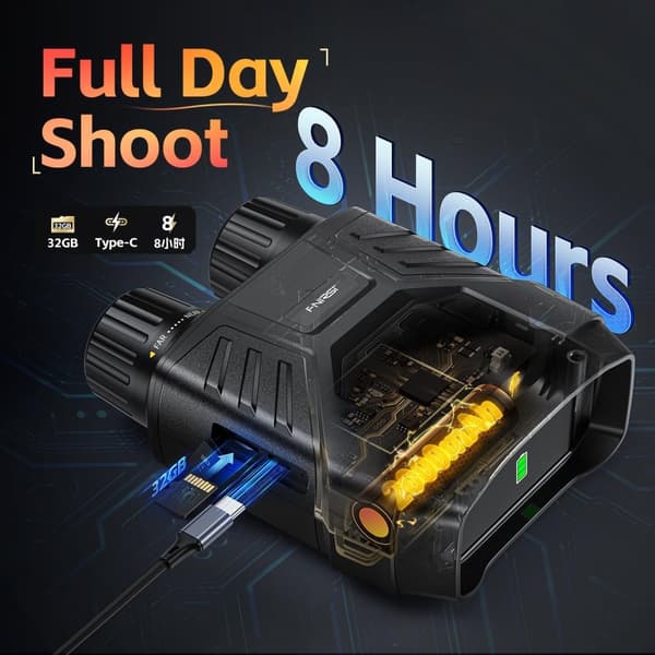 NVS-40 Telescope 4K HD Binoculars Night Vision Glasses 6X Digital Zoom 300m Hunting Camping Rifle Scope Clock Observing Objects