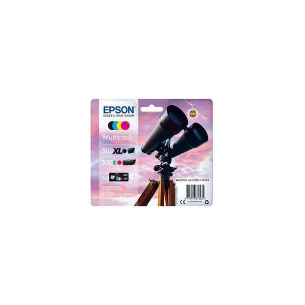 Epson 502-502XL Multipack 4-pack 19,1 ml svart, gul, cyan, magenta originalblisterbläckpatron för Expression Home...