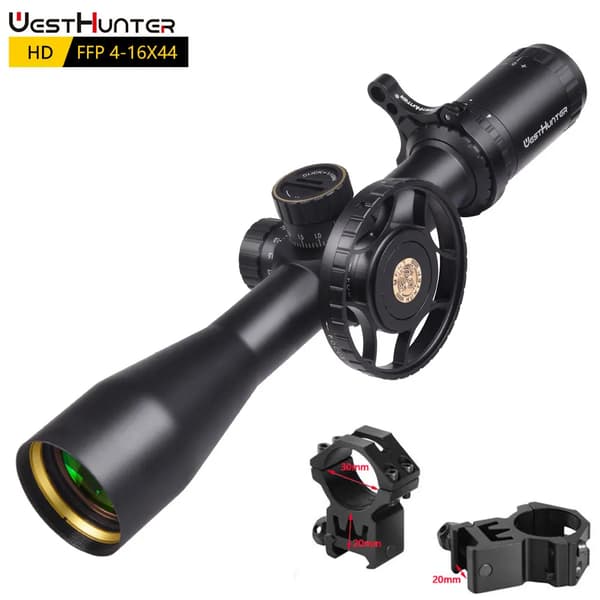 Metsästyskaukoputki, FFP tähtäinkuvio, sivuttaissäätö parallakselle, Korkea 20MM ThrowLever