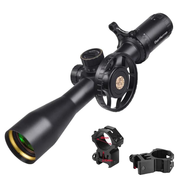 Metsästyskaukoputki, FFP tähtäinkuvio, sivuttaissäätö parallakselle, Korkea 20MM ThrowLever