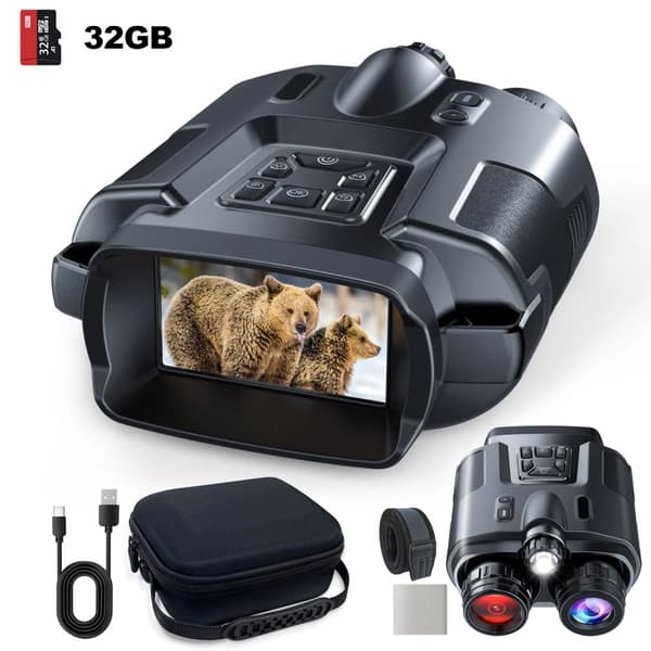 Nattvisionskikare, 4K videoupplösning, 40MP foto-upplösning, 3-tums skärm,Svart 32GB
