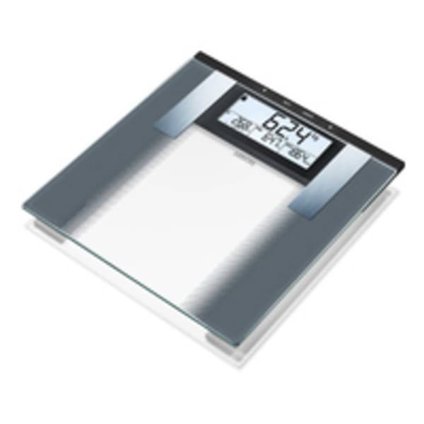 Sanitas SBG 21 Våg med kroppsanalays digital Vägningsområde=180 kg Grå, Glas