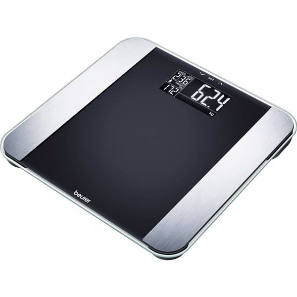 Beurer BF LE Våg med kroppsanalays digital Vägningsområde=150 kg Svart, Silver