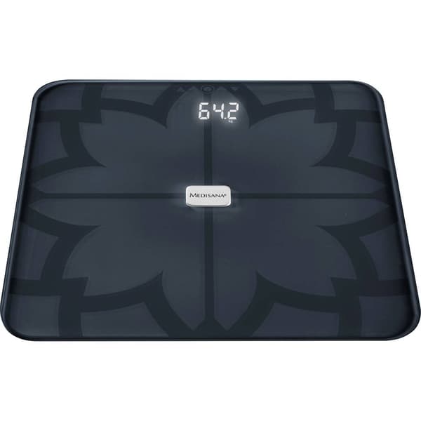 Medisana BS 450 sw Våg med kroppsanalays digital Vägningsområde=180 kg Svart Med Bluetooth, ITO-Sensor