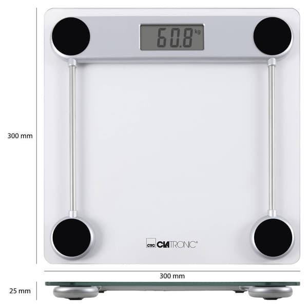 Clatronic PW 3368 Personvåg digital Vägningsområde=150 kg Glasklar
