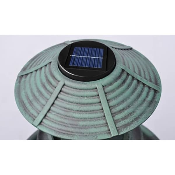 vidaXL Fågelbad/matare med soldriven lampa