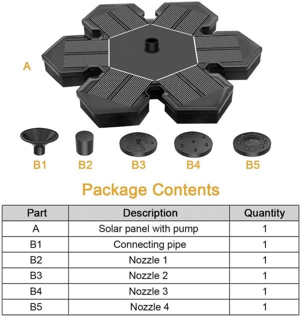 Solar fountain Solar powered Fountain vand springvand / Vandpumpe / Pumpe