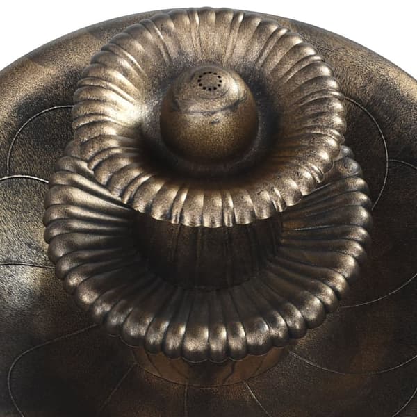 vidaXL fuglebad med springvand 50x91 cm plastik bronzefarvet -  Fuglebade