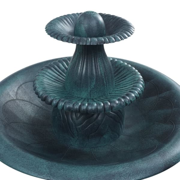 Fuglebad med springvand 50x91 cm plastik grøn - Fuglebad - Fuglebade - Home & Living