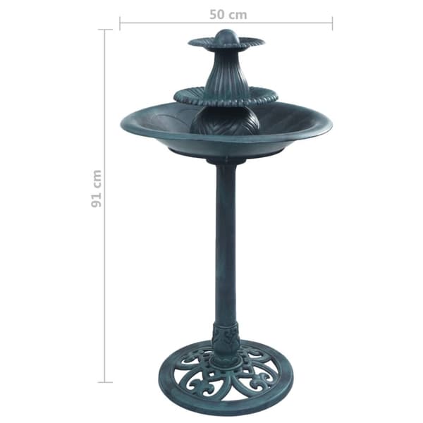 Fuglebad med springvand 50x91 cm plastik grøn - Fuglebad - Fuglebade - Home & Living