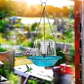 Miniatyrbild 3 av 7: Hängande Solcellsdriven Fågelbad med Fontän – Solenergi Fågelbad för Trädgård och Uteplats