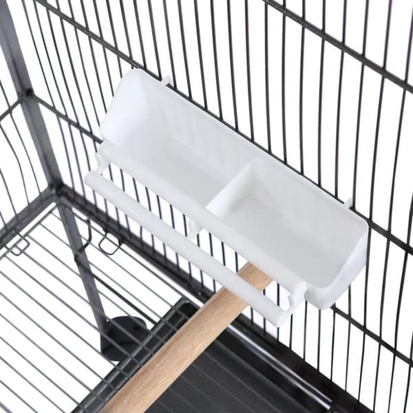 vidaXL Lintuhäkki musta 54x54x146 cm teräs