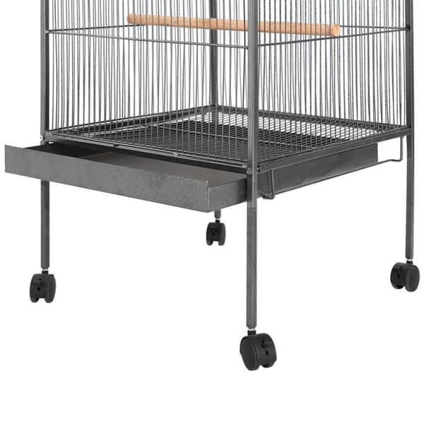 vidaXL Lintuhäkki musta 54x54x146 cm teräs