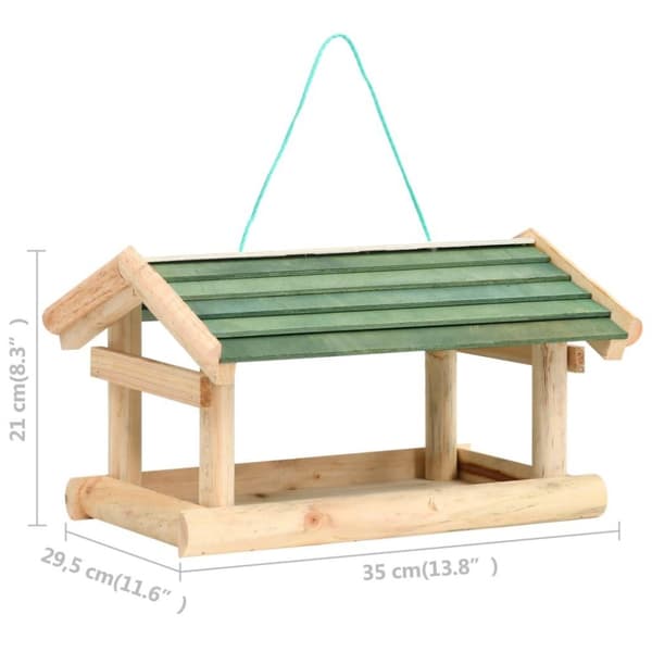 vidaXL Lintulauta täysi kuusi 35x29,5x21 cm