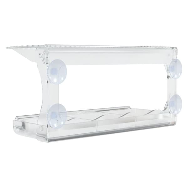 vidaXL Fuglematere for vindu 2 stk akryl 30x12x15 cm
