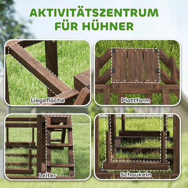 Kyckling lekplats, 82x60x55 cm, Brun
