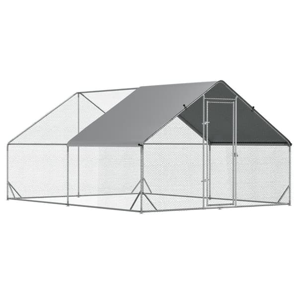 Hønsehus, XXL, 3x4x2 m, Sølvgrå
