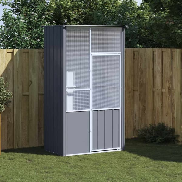 vidaXL Fuglebur antrasitt 115x78x200 cm galvanisert stål