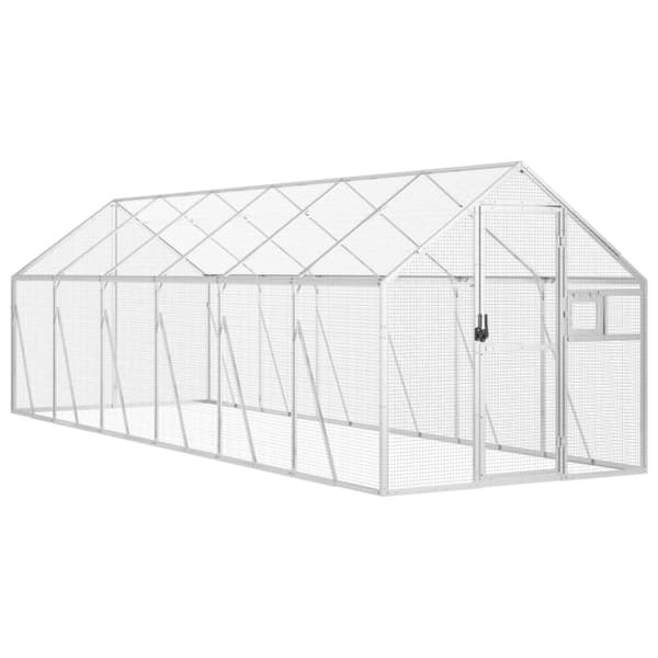 vidaXL Aviaario hopea 1,79x6x1,85 m alumiini