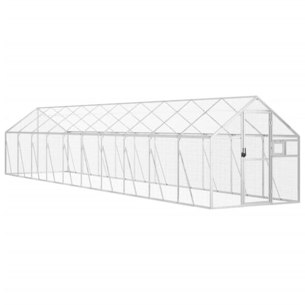vidaXL Aviaario hopea 1,79x10x1,85 m alumiini