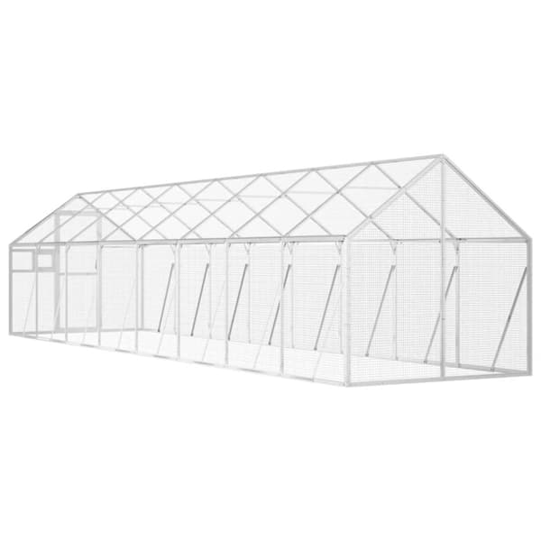 vidaXL Aviaario hopea 1,79x8x1,85 m alumiini