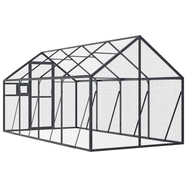 vidaXL Aviaario antrasiitti 1,79x4x1,85 m alumiini