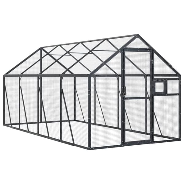 vidaXL Aviaario antrasiitti 1,79x4x1,85 m alumiini