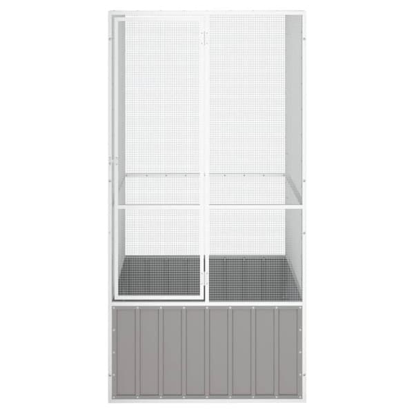 vidaXL fuglebur 111x107x211,5 cm galvaniseret stål grå