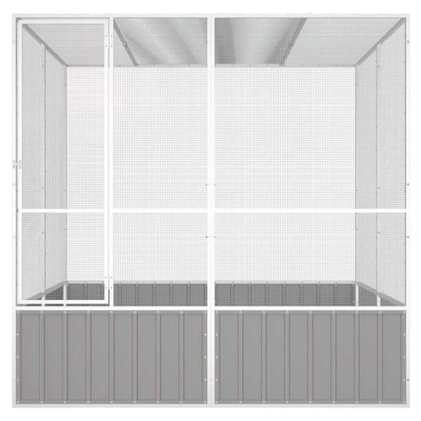 vidaXL fuglebur 213,5x217,5x211,5 cm galvaniseret stål grå