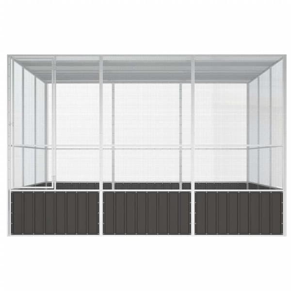 vidaXL Fuglebur antrasitt 302,5x324,5x211,5 cm galvanisert stål