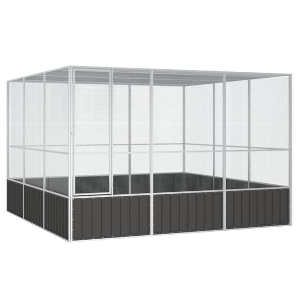 vidaXL Fuglebur antrasitt 302,5x324,5x211,5 cm galvanisert stål