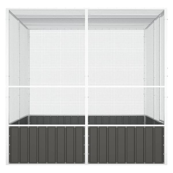 vidaXL Lintuhäkki antrasiitti 213,5x217,5x211,5 cm galvanoitu teräs
