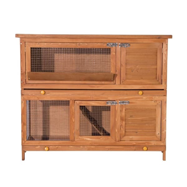 Rootz Rabbit Hutch - Bruin - Dennenhout, Firwood - 47,24 cm x 18,89 cm x 39,37 cm