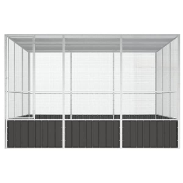 fuglebur 302,5x324,5x211,5 cm galvaniseret stål antracitgrå