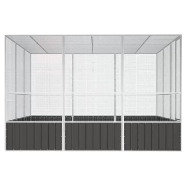 fuglebur 302,5x324,5x211,5 cm galvaniseret stål antracitgrå
