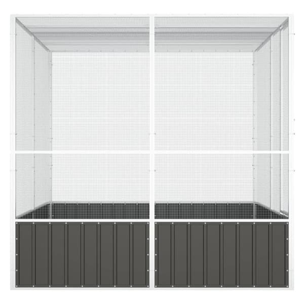 Lintuhäkki antrasiitti 213,5x217,5x211,5 cm galvanoitu teräs