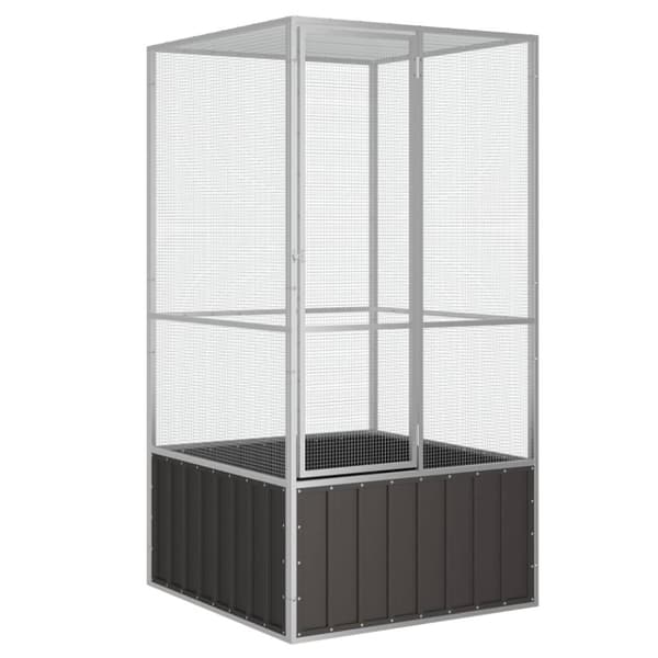 vidaXL Lintuhäkki antrasiitti 111x107x211,5 cm galvanoitu teräs -  Lintuhäkit & -telineet