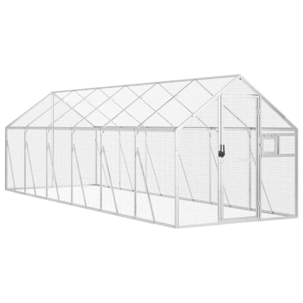 vidaXL Fågelvoljär silver 1,79x6x1,85 m aluminium -  Fågelburar & ställningar