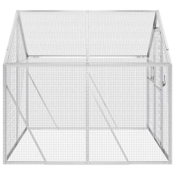 vidaXL Aviaario hopea 1,79x2x1,85 m alumiini -  Lintuhäkit & -telineet